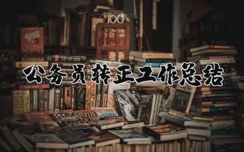 公務員轉正工作總結精選35篇