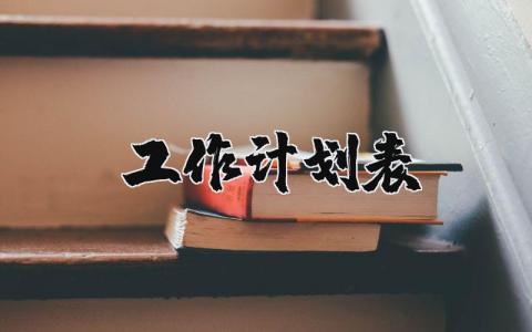 工作計劃表精選23篇
