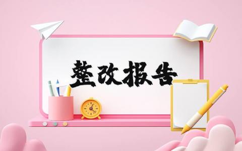 整改報告精選19篇