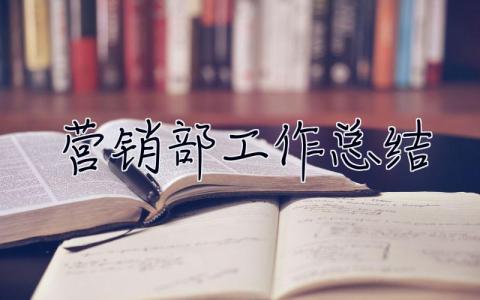 營銷部工作總結 營銷部工作總結和計劃
