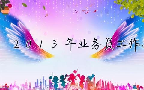 2013年業務員工作總結 2013年業務員工作總結范文