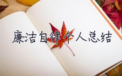 廉潔自律個人總結 廉潔自律個人總結300字