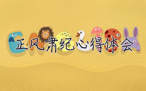 正風肅紀心得體會 正風肅紀心得體會800字