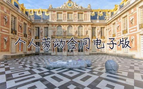 個人勞動合同電子版