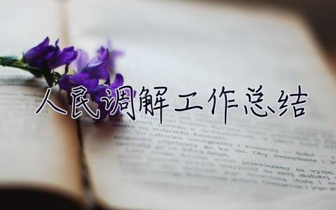 人民調(diào)解工作總結(jié) 人民調(diào)解工作總結(jié)2023