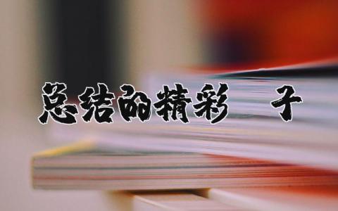 總結(jié)的精彩句子 個(gè)人工作總結(jié)(個(gè)人通用) 14篇