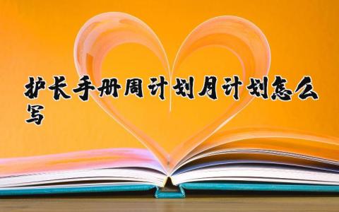 護長手冊周計劃月計劃怎么寫 護長手冊月護理總結 11篇