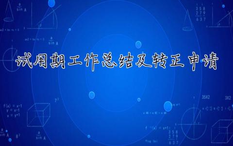 試用期工作總結及轉正申請 員工 試用期工作總結