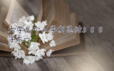 大學生個人學期總結500字大一 大學生個人學期總結500字