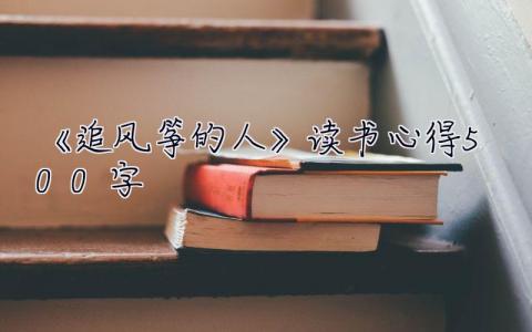 《追風箏的人》讀書心得500字 《追風箏的人》讀書心得
