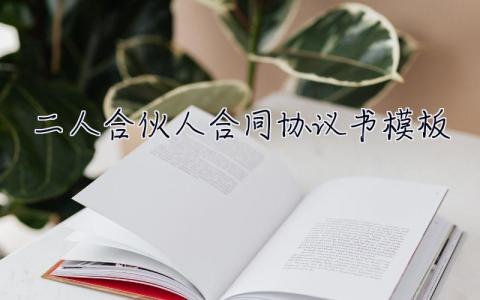 二人合伙人合同協議書模板 二人合伙人合同協議書