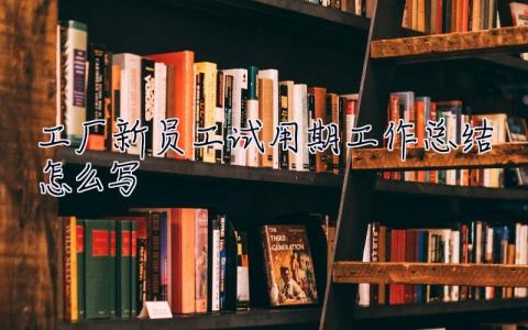 工廠新員工試用期工作總結怎么寫 員工試用期工作總結怎么寫