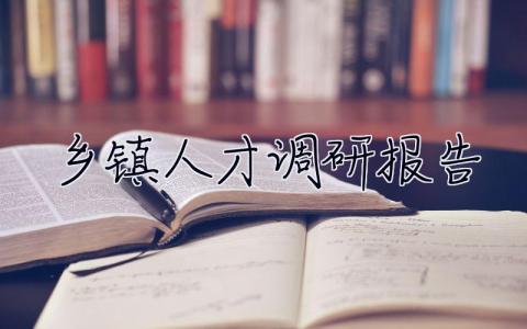 鄉鎮人才調研報告 鄉鎮人事管理調研報告