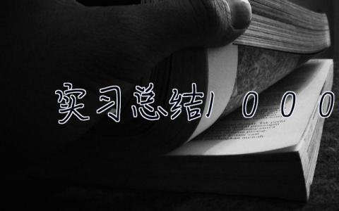 實(shí)習(xí)總結(jié)1000字 實(shí)習(xí)總結(jié)報(bào)告