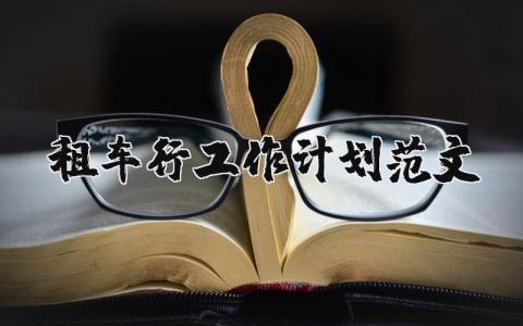 租車行工作計劃范文 優選10篇