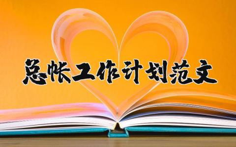 總帳工作計劃范文 優選11篇
