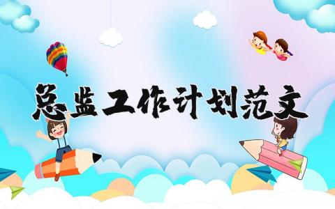 總監工作計劃范文 優選11篇