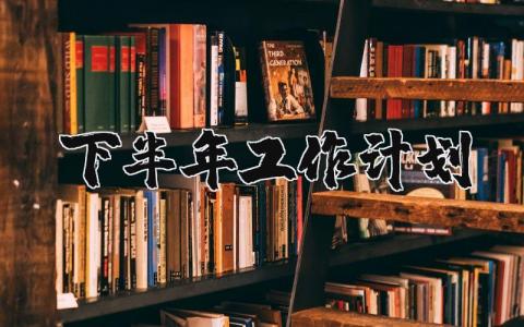 下半年工作計(jì)劃 下半年工作計(jì)劃安排（優(yōu)選14篇）