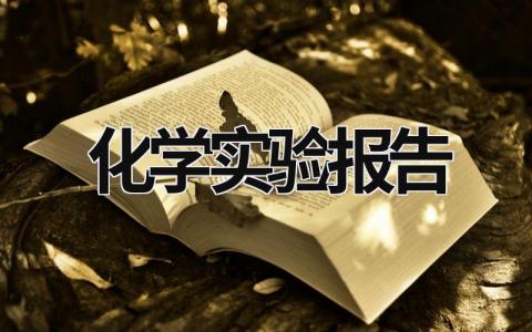 化學實驗報告 化學實驗報告初中 (21篇）