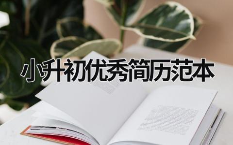 小升初優(yōu)秀簡歷范本  (13篇）