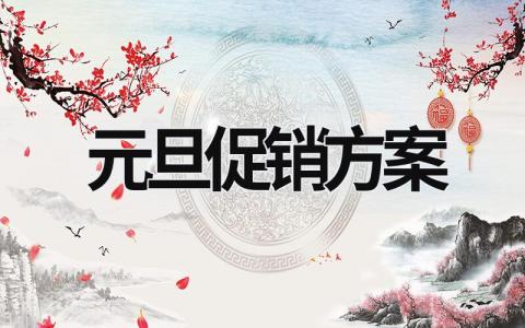 元旦促銷方案 元旦促銷方案活動背景 (17篇）