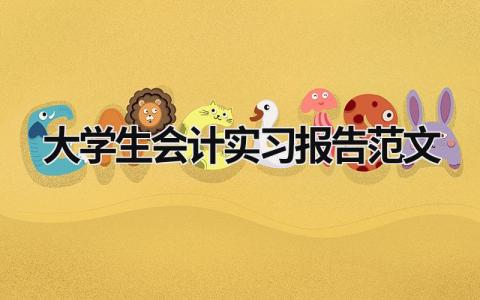 大學生會計實習報告范文 大學生會計實訓報告怎么寫 (21篇）