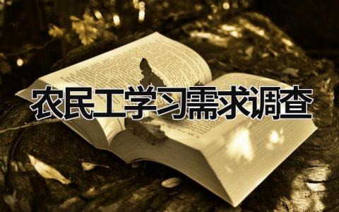 農(nóng)民工學(xué)習(xí)需求調(diào)查  (13篇）