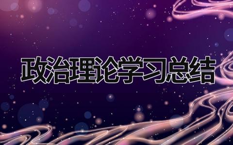 政治理論學習總結 政治理論方面總結 (20篇）