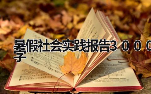 暑假社會實踐報告3000字 暑假社會實踐報告3000字大學篇 (15篇）