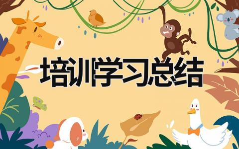 培訓學習總結 學習總結范文 (20篇）