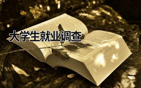 大學(xué)生就業(yè)調(diào)查 大學(xué)生就業(yè)調(diào)查報告1500字 (19篇）