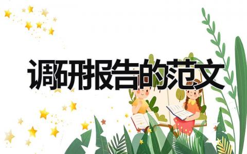 調研報告的范文 調研報告的范文 (20篇）