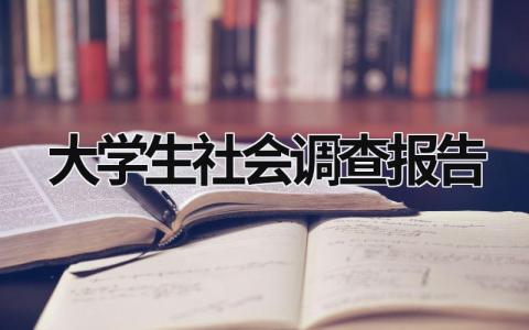 大學生社會調查報告 大學生社會調查報告怎么寫 (18篇）