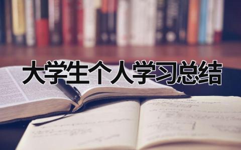大學生個人學習總結 大學生個人學生總結 (20篇）
