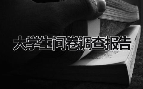 大學生問卷調查報告 大學生問卷調查報告模板范文 (15篇）