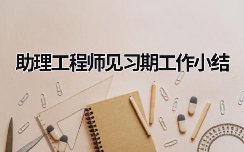 助理工程師見習期工作小結 助理工程師總結 (16篇）