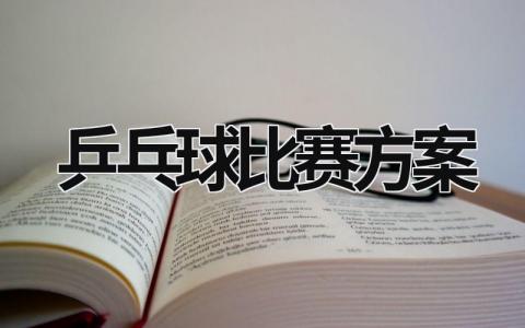 乒乓球比賽方案  (19篇）
