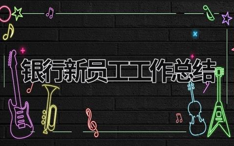 銀行新員工工作總結(jié) 銀行新員工工作總結(jié)范文2000字 (16篇）