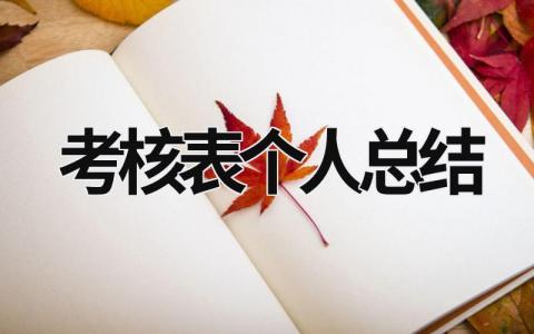 考核表個人總結 考核表個人總結怎么寫 (15篇）