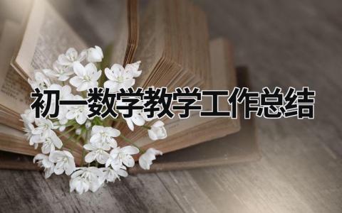 初一數(shù)學教學工作總結 初一數(shù)學教學工作總結與反思 (19篇）