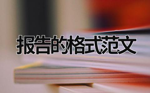 報告的格式范文 問題報告的格式范文 (10篇）