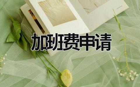 加班費申請 加班費申請書樣板 (5篇）