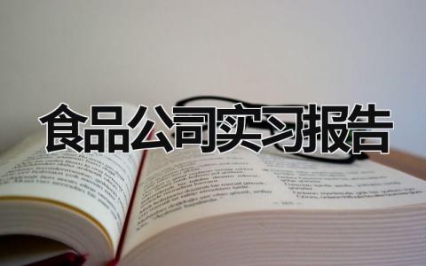 食品公司實習報告 食品有限公司實踐報告 (21篇）