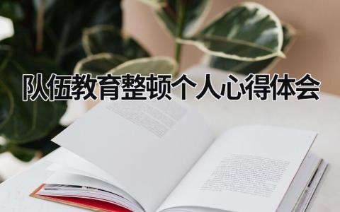 隊伍教育整頓個人心得體會 隊伍教育整頓個人心得體會2000字 (21篇）