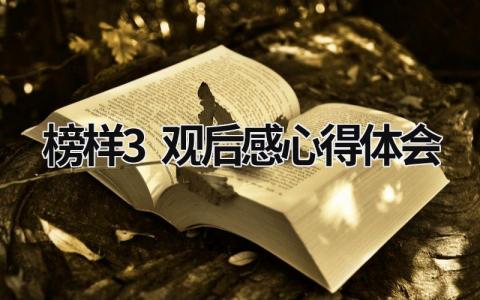榜樣3觀后感心得體會 榜樣3觀后感心得體會精選4篇 (18篇）