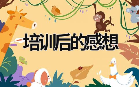 培訓后的感想 母嬰護理培訓后的感想 (18篇）