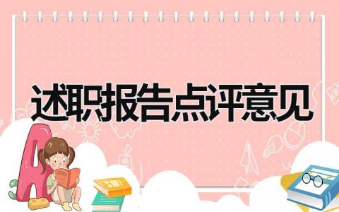 述職報告點評意見 述職報告點評意見回復 (16篇）