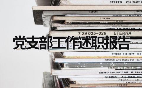 黨支部工作述職報(bào)告 黨支部工作述職報(bào)告2023年 (15篇）