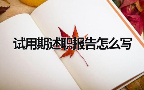 試用期述職報(bào)告怎么寫 試用期述職報(bào)告怎么寫個(gè)人 (17篇）