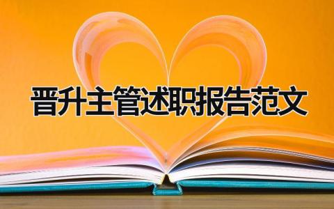 晉升主管述職報(bào)告范文 晉升主管述職報(bào)告怎么寫 (20篇）